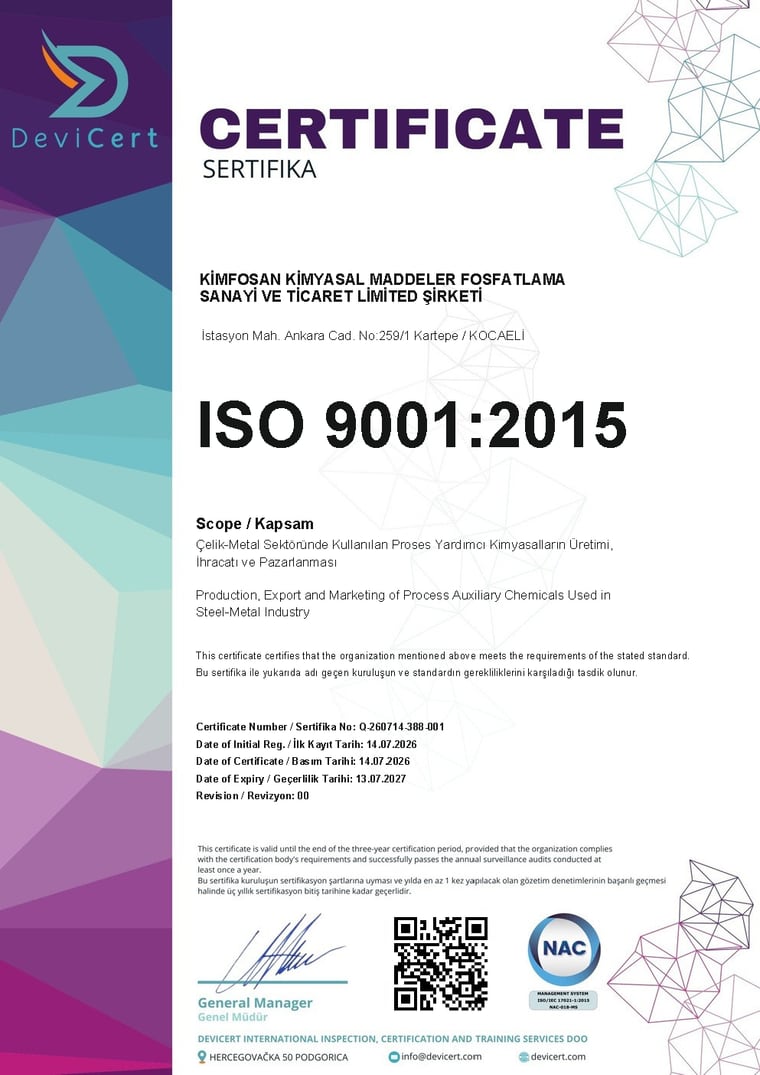 ISO 9001:2015 certificate